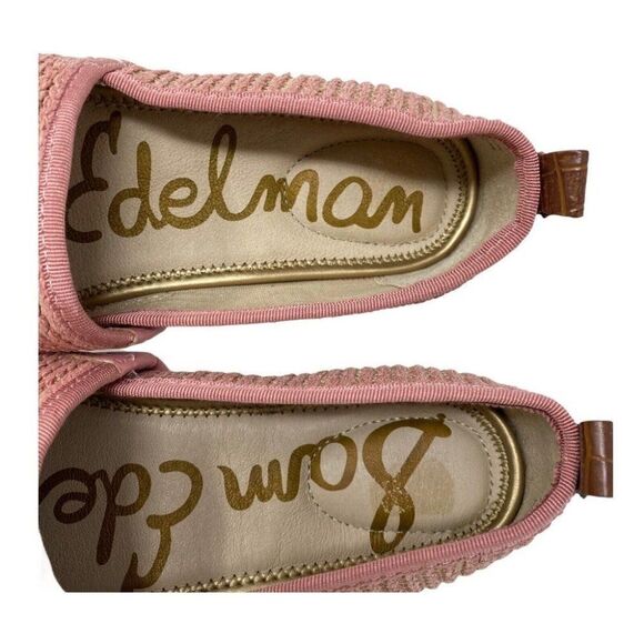 Sam Edelman Espadrille Flats Slip-On Khloe‎ Loafers Knit Pink Gold - Picture 7 of 9